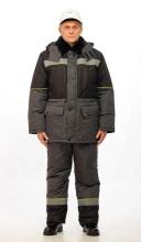 Костюм мужской зимний САЯН серый/черный (куртка+полукомбинезон)