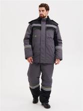 Костюм мужской зимний СИСТЕМА (куртка+полукомбинезон) т.серый/черный/лимон