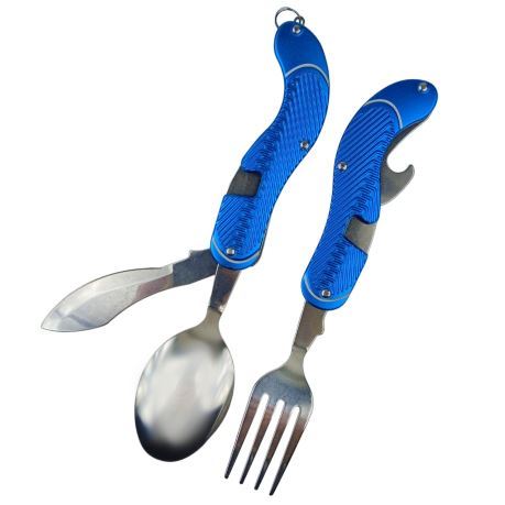Набор походный складных столовых приборов 4 в 1  №11, цвет в ассортименте купить за 480 ₽ в магазине «Аматис»