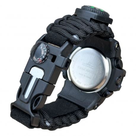 Часы EMAK с браслетом из паракорд арт.149281, черные купить за 1240 ₽ в магазине «Аматис»