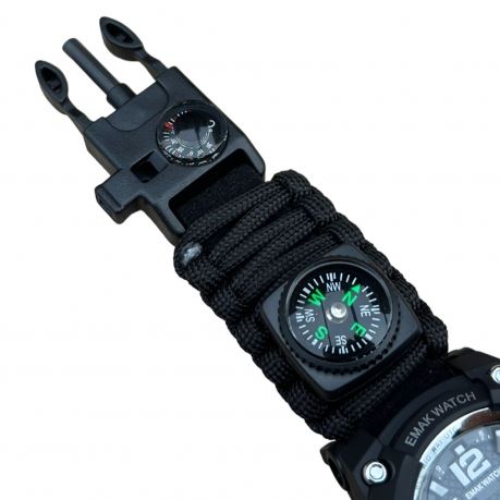Часы EMAK с браслетом из паракорд арт.149281, черные купить за 1240 ₽ в магазине «Аматис»