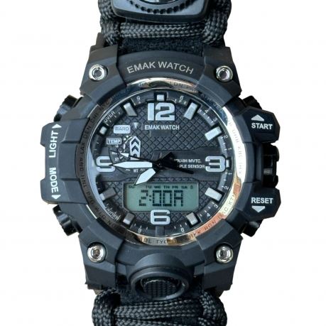 Часы EMAK с браслетом из паракорд арт.149281, черные купить за 1240 ₽ в магазине «Аматис»