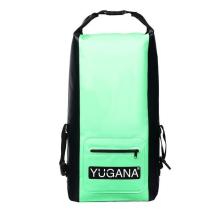 Герморюкзак YUGANA, ПВХ, водонепроницаемый 15 л, желтый/зеленый