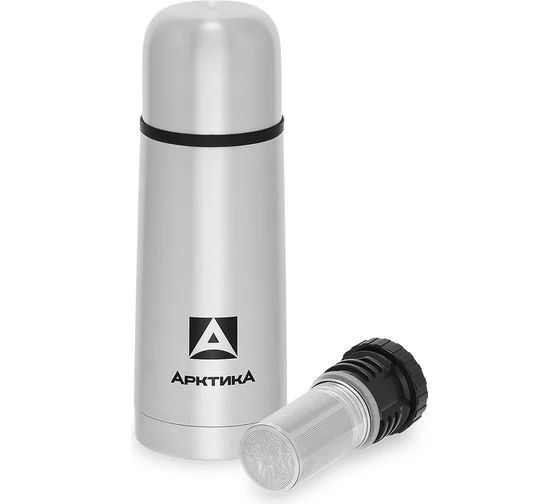 Термос Арктика 101-350С с узким горлом и ситечком 350мл, серебряный купить за 1630 ₽ в магазине «Аматис»