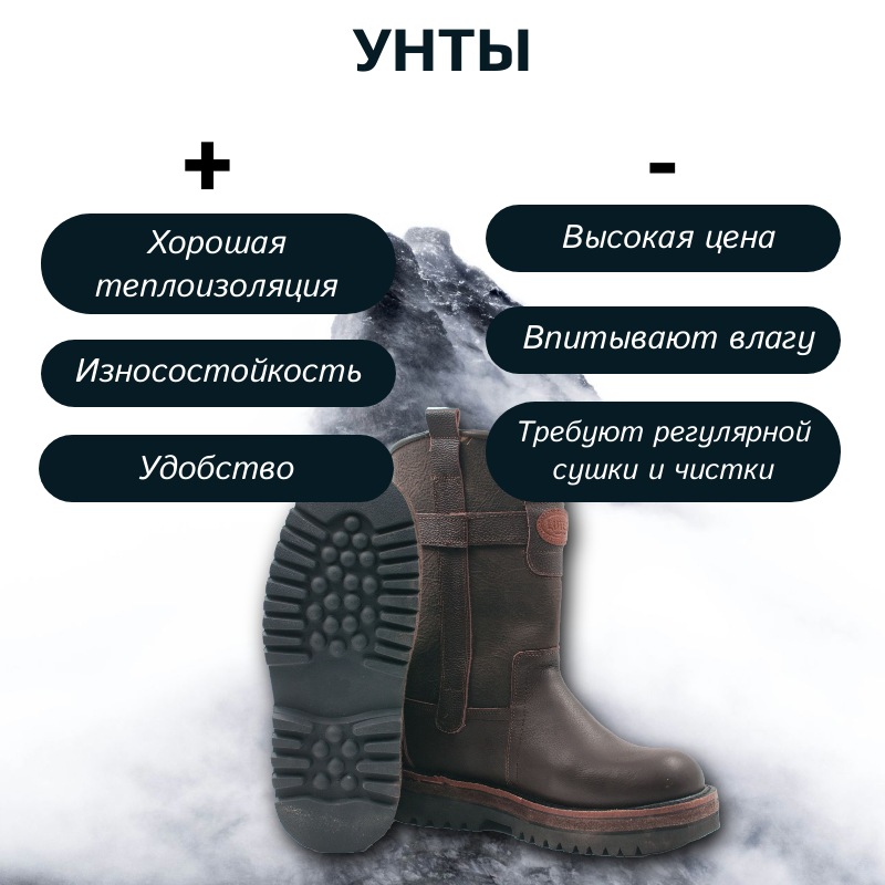 Преимущества и недостатки унтов