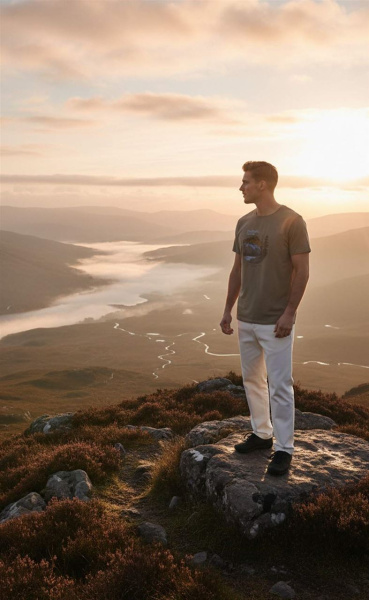 Футболка мужская с принтом F611-06-932, коричневый купить за  в магазине «Аматис»