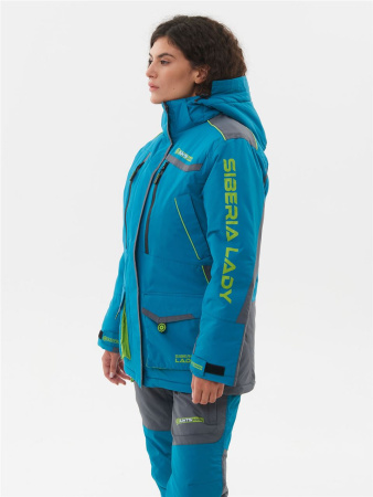 Костюм женский зимний Siberia Lady, до -35*С, бирюза/серый купить за 24950 ₽ в магазине «Аматис»