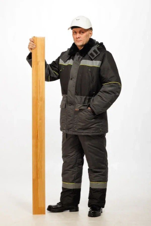 Костюм мужской зимний САЯН серый/черный (куртка+полукомбинезон) купить за 7310 ₽ в магазине «Аматис»