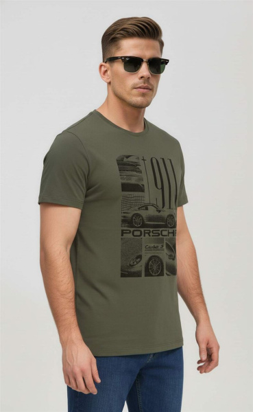 Футболка мужская с принтом F611-06-925, хаки купить за 850 ₽ в магазине «Аматис»