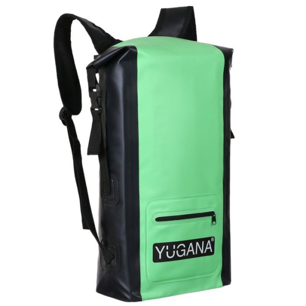 Герморюкзак YUGANA, ПВХ, водонепроницаемый 15 л, желтый/зеленый купить за 2000 ₽ в магазине «Аматис»