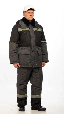 Костюм мужской зимний САЯН серый/черный (куртка+полукомбинезон) купить за 7310 ₽ в магазине «Аматис»