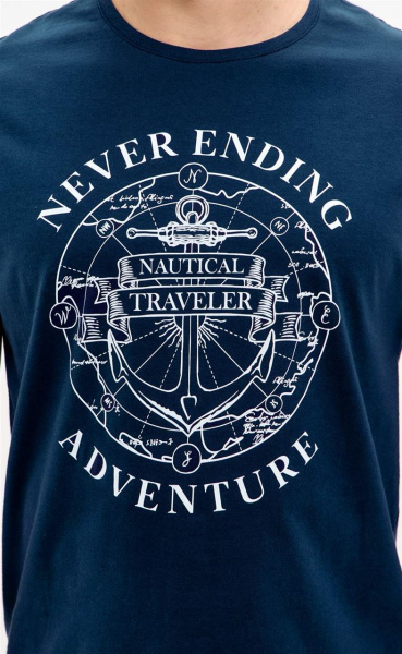 Футболка мужская P611-06-928, т.синий купить за 935 ₽ в магазине «Аматис»