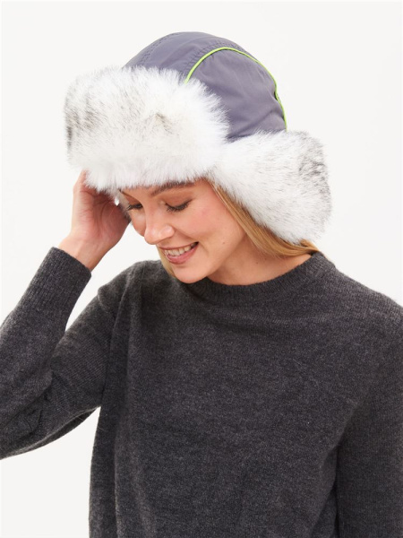Шапка ушанка Siberia Lady ткань Breathable цвет Бирюза/Серый купить за 1535 ₽ в магазине «Аматис»