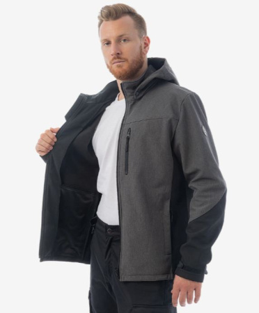 Куртка мужская демисезонная БРОДЕКС KS 237 софтшел, серый меланж купить за 7500 ₽ в магазине «Аматис»