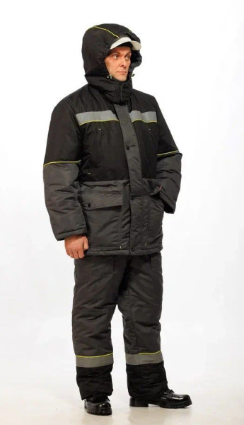 Костюм мужской зимний САЯН серый/черный (куртка+полукомбинезон) купить за 7310 ₽ в магазине «Аматис»