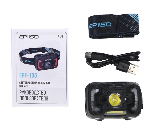 Фонарь налобный EPILSO EPF-105 CREE XTE 5W + COB, 1x1800mAh, 5В (USB) купить за 1790 ₽ в магазине «Аматис»