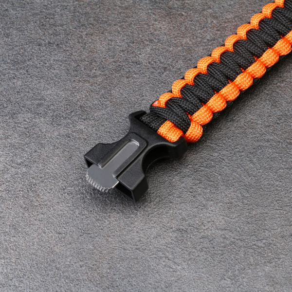 Браслет для выживания 4в1 (паракорд, компас, свисток, огниво), оранжевый, 26 × 3.5 см купить за 170 ₽ в магазине «Аматис»