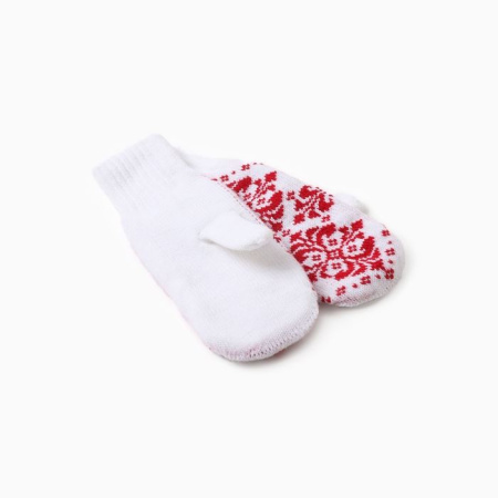 Варежки женские Baranowool, двойные, белый купить за 435 ₽ в магазине «Аматис»