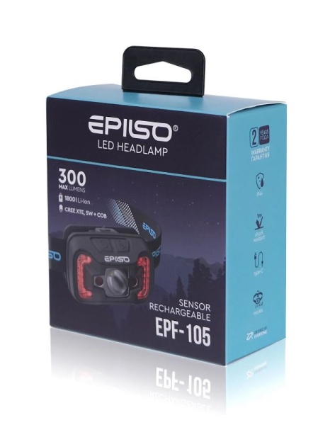 Фонарь налобный EPILSO EPF-105 CREE XTE 5W + COB, 1x1800mAh, 5В (USB) купить за 1790 ₽ в магазине «Аматис»