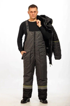 Костюм мужской зимний САЯН серый/черный (куртка+полукомбинезон) купить за 7310 ₽ в магазине «Аматис»